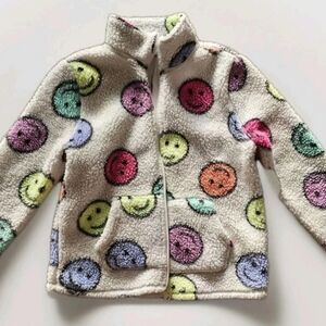 Girls "Children's Place" Zip-Up Smile Face Fleece Size 10/12
